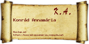 Konrád Annamária névjegykártya